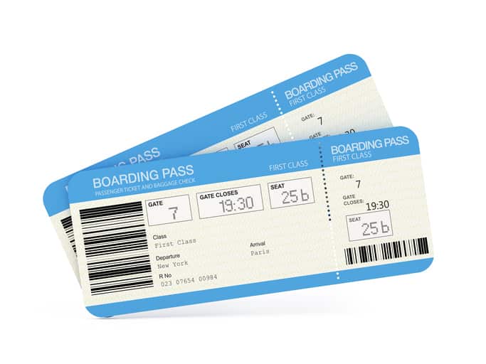 ticket de passagem aérea