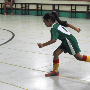 Futsal futebol de salão menina jogando futebol de salão