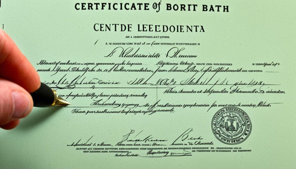legalização da certidão de nascimento