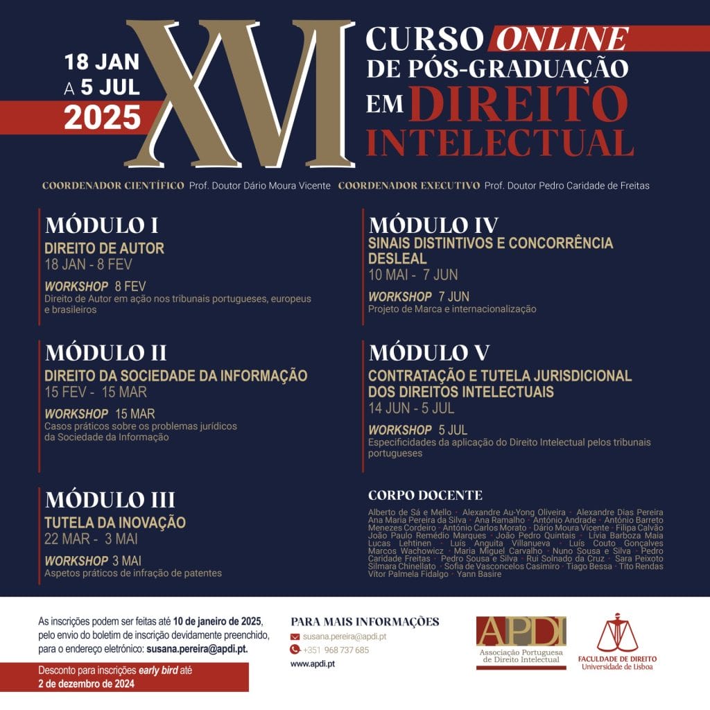 XVI Curso de Pós-Graduação em Direito Intelectual – Edição 2025 1 | Juristas Curso de Direito Intelectual