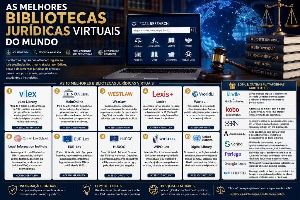 Melhores Bibliotecas Jurídicas Virtuais do Mundo